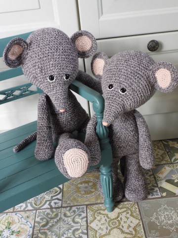 Funny xxl mouse faded grijs