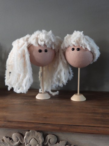 Xxl funny doll pruikenset ivoor