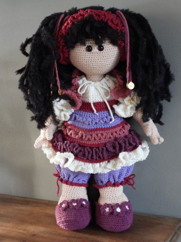 Xxl funny doll pruikenset zwart 2